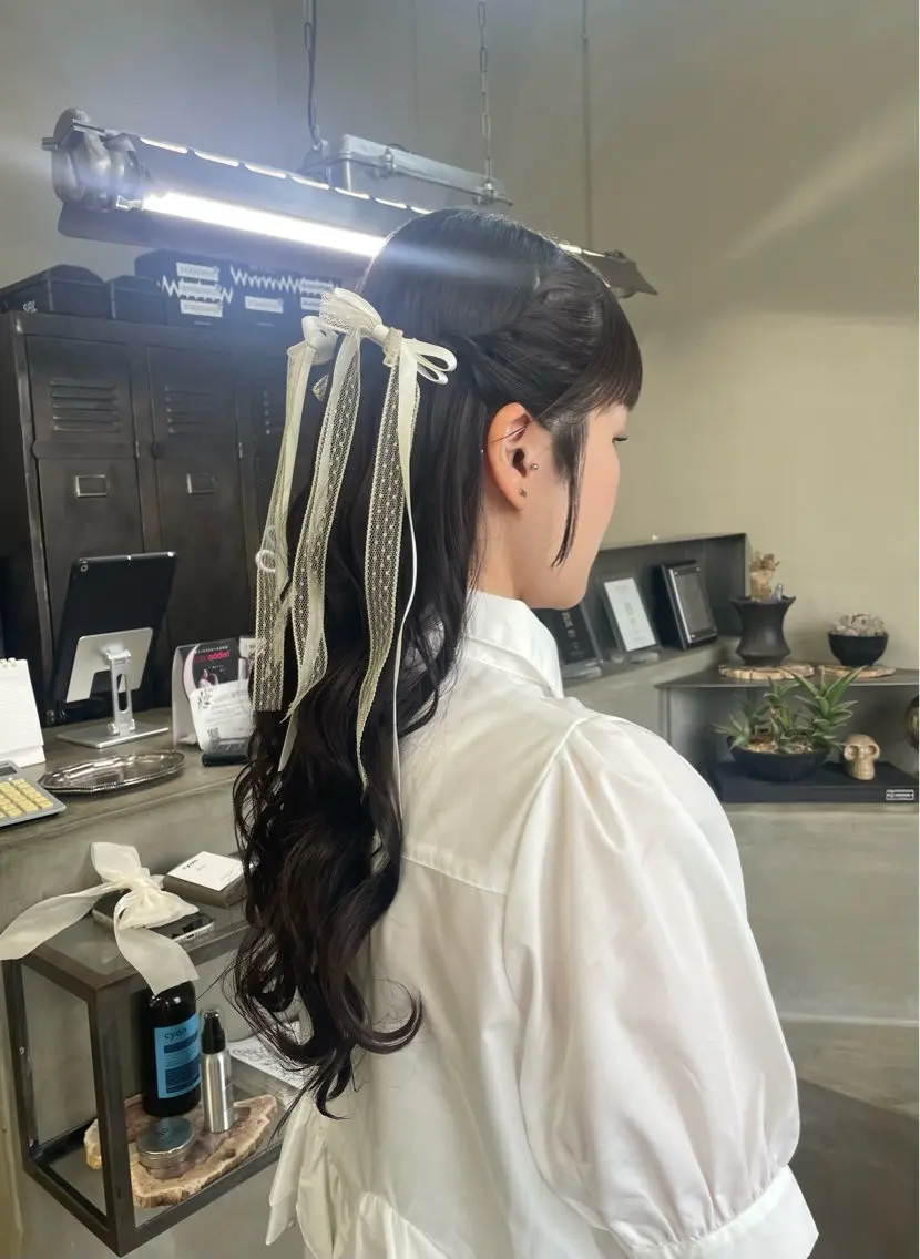 ロング ヘアアレンジ ヘアセット cyan sayaのヘアスタイル