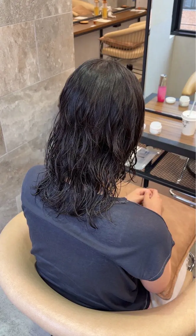 ミディアム パーマ カット特化／パーマ 特化/はやとのヘアスタイル
