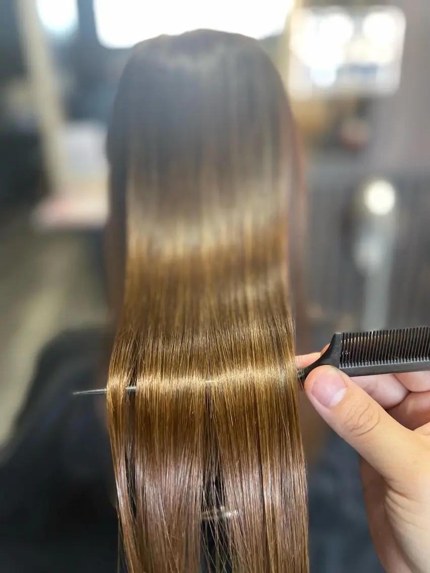 ミディアム 縮毛矯正 カット 縮毛矯正 トリートメント 田中 就のヘアスタイル