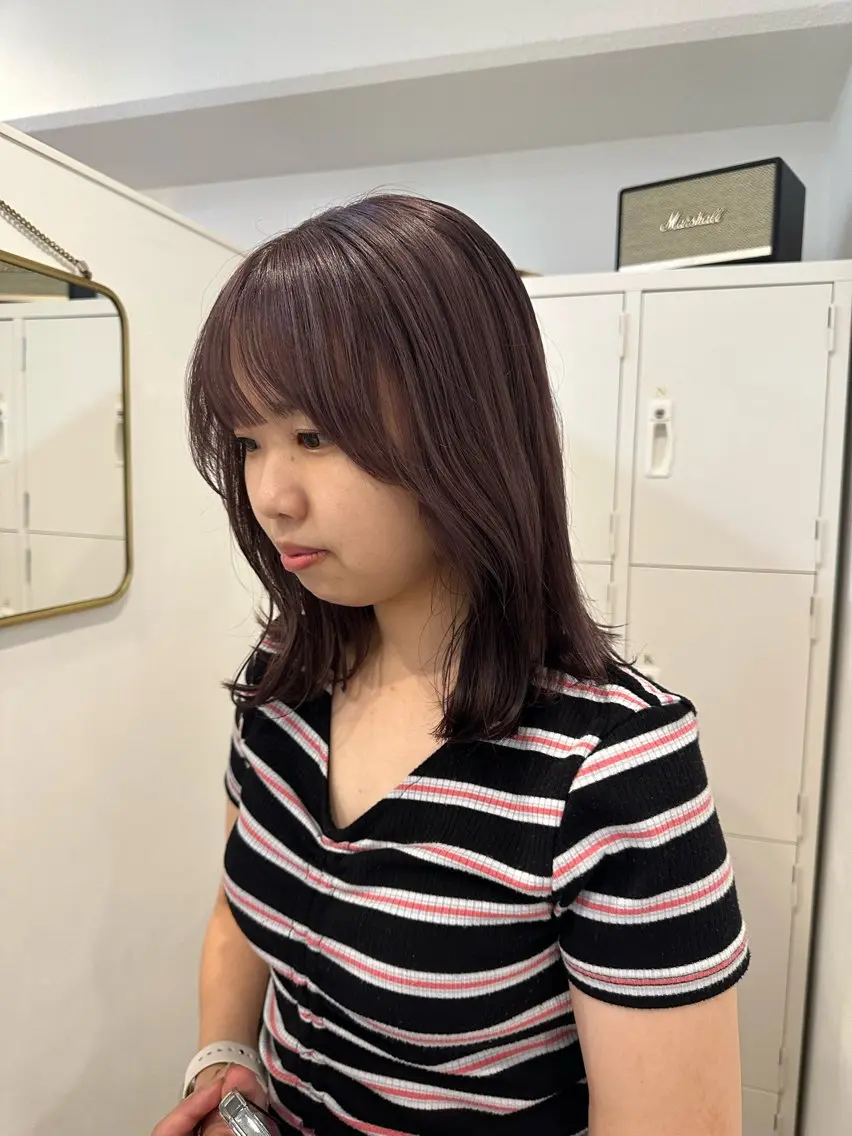 ミディアム カラー ベージュカラー ラベンダーカラー ラベンダーベージュ カット ヘアカラー トリートメント 梅田/柔らかカラー/ オオハシ リナコのヘアスタイル