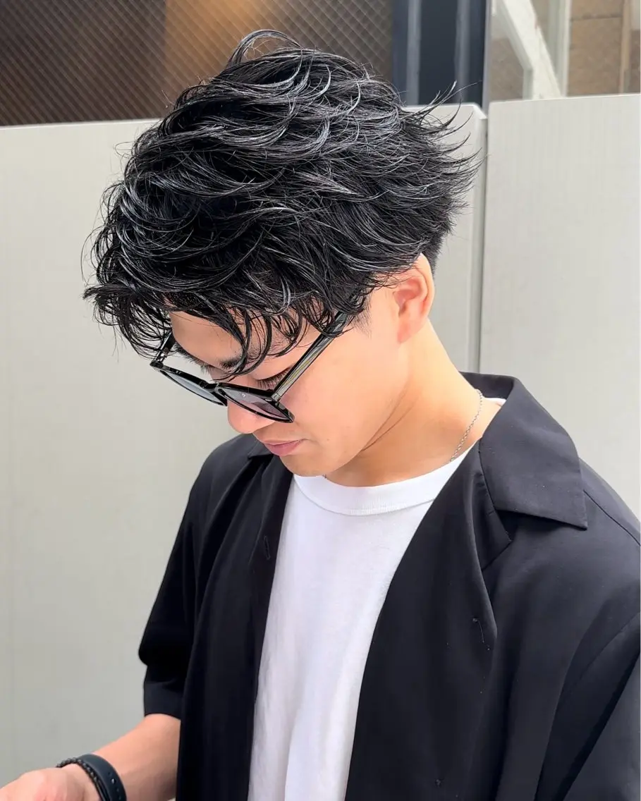 パーマ メンズ センターパート フェザーパーマ メンズパーマ カット パーマ 園冬稀/メンズカット /メンズパーマのヘアスタイル