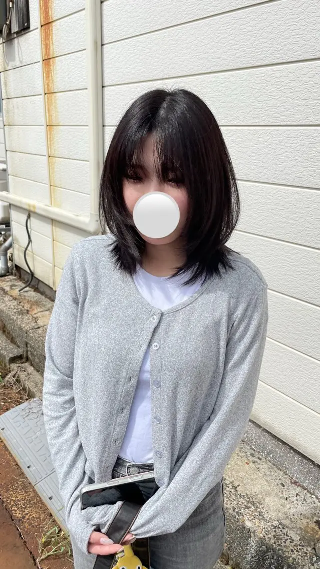 ミディアム ハッシュカット カット やまもと けんたのヘアスタイル