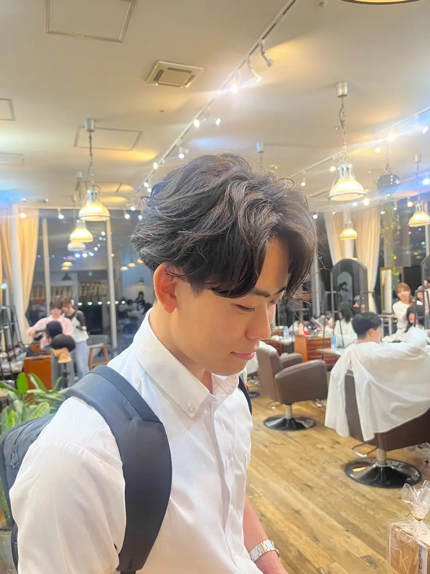 メンズ メンズパーマ カット パーマ Kano／ ブリーチ◎／銀座のヘアスタイル