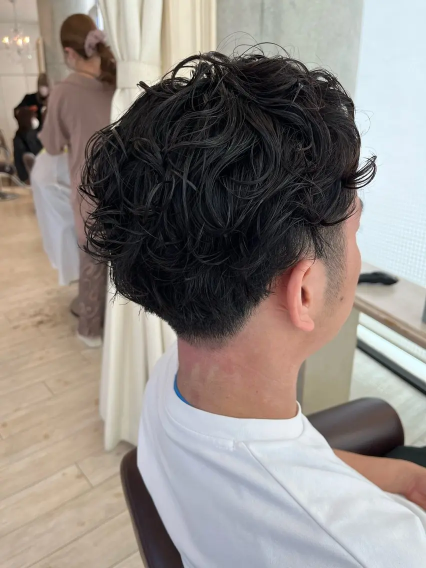 パーマ メンズ メンズパーマ カット パーマ サソウ ユリエ🥥のヘアスタイル
