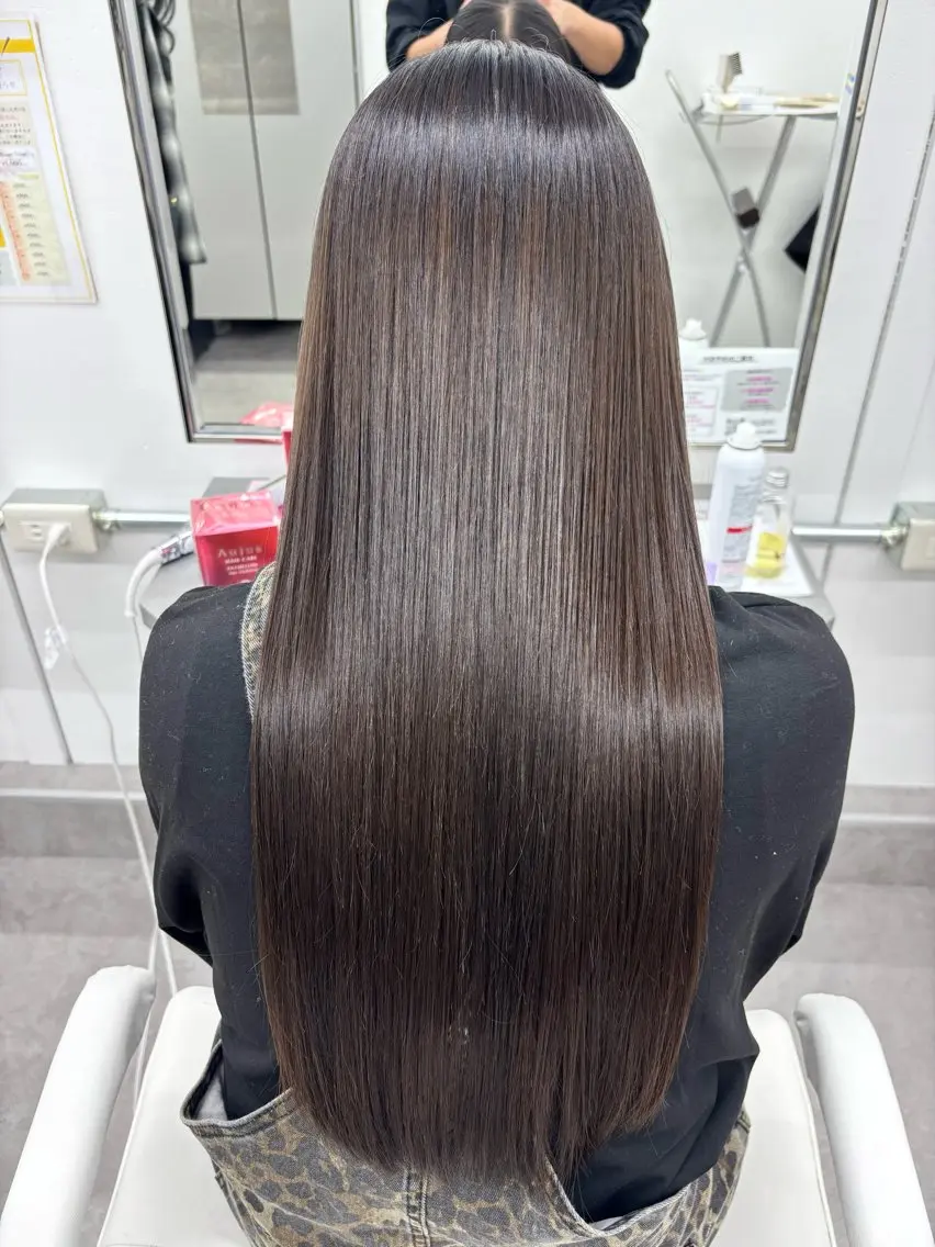 ロング 髪質改善 縮毛矯正 カット 縮毛矯正 関山浩平ショート /ボブ/ヘアセットのヘアスタイル