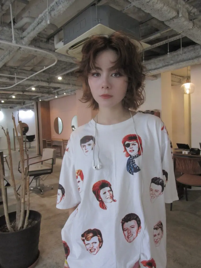 ミディアム カラー ミディアムパーマ くせ毛 レイヤーカット カット ヘアカラー yu maのヘアスタイル