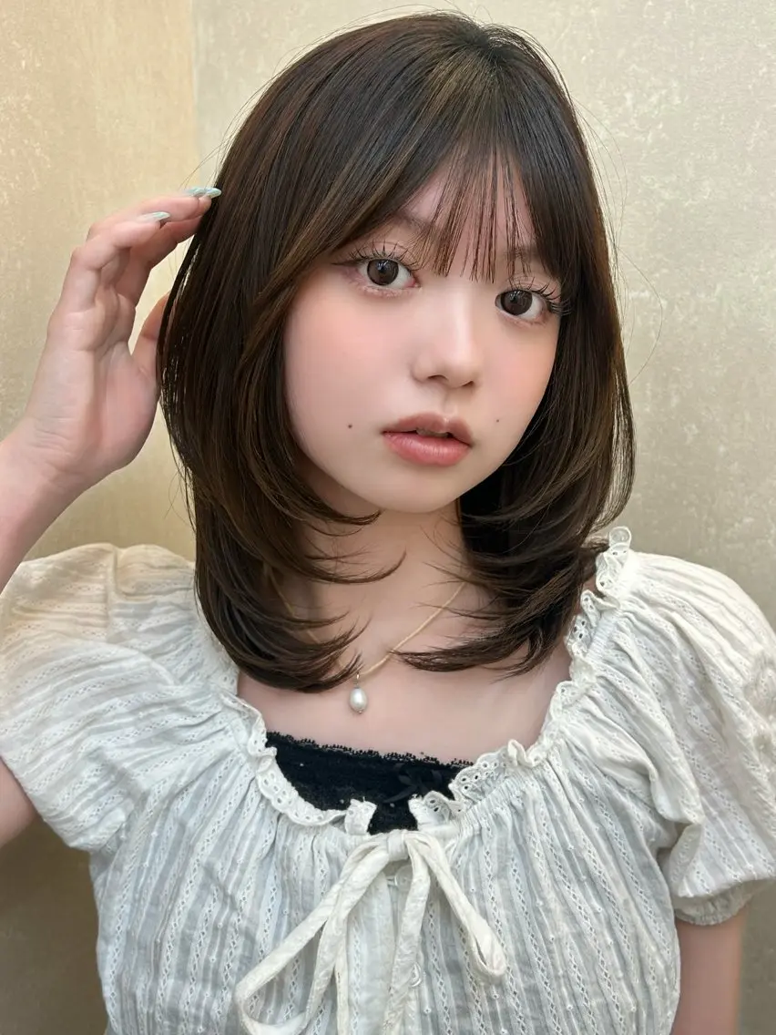 ミディアム ミディアムレイヤー レイヤーカット ボブ/レイヤー/縮毛 池袋/美容師♡ゆいかのヘアスタイル
