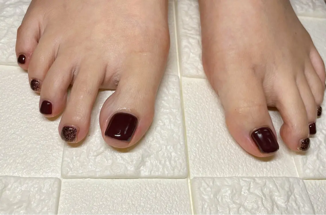 ネイル フットネイル ワンカラーネイル nail salon シェリコのネイルデザイン