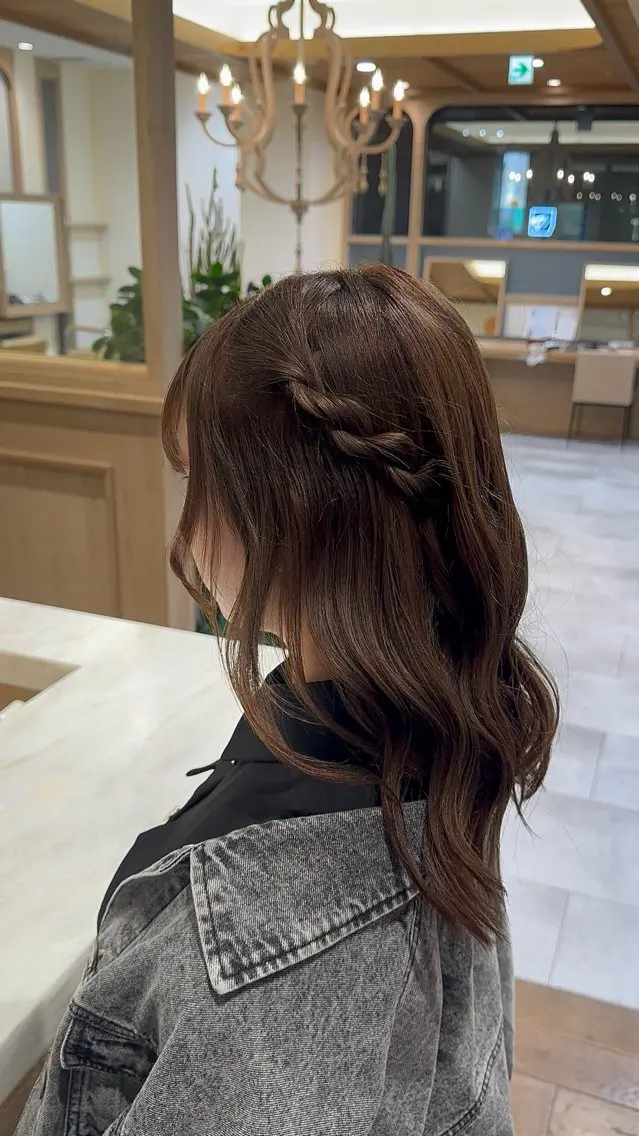 ヘアアレンジ ヘアセット 艶カラー👾ブリーチ なし暖色👾ユースケのヘアスタイル