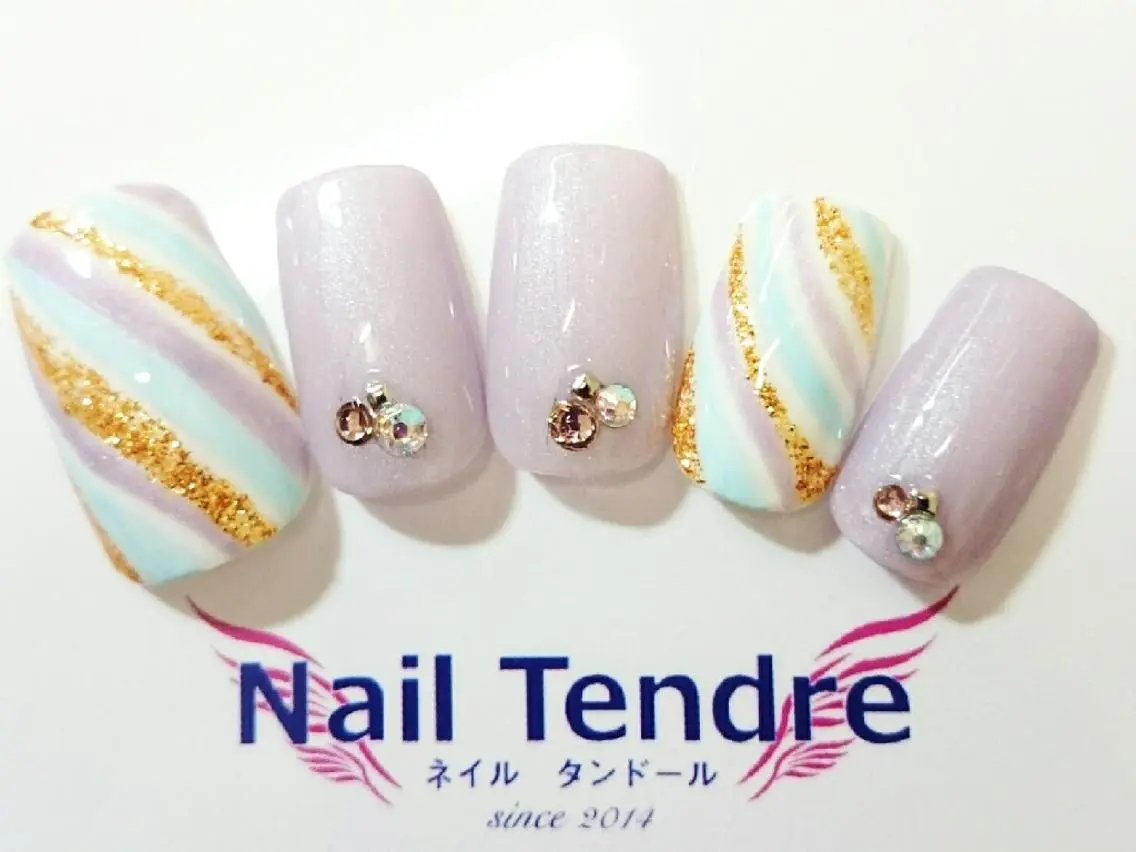 ネイル アートネイル ジェルネイル ソフトジェル ストーンネイル ハンドネイル Nail  Tendreのネイルデザイン