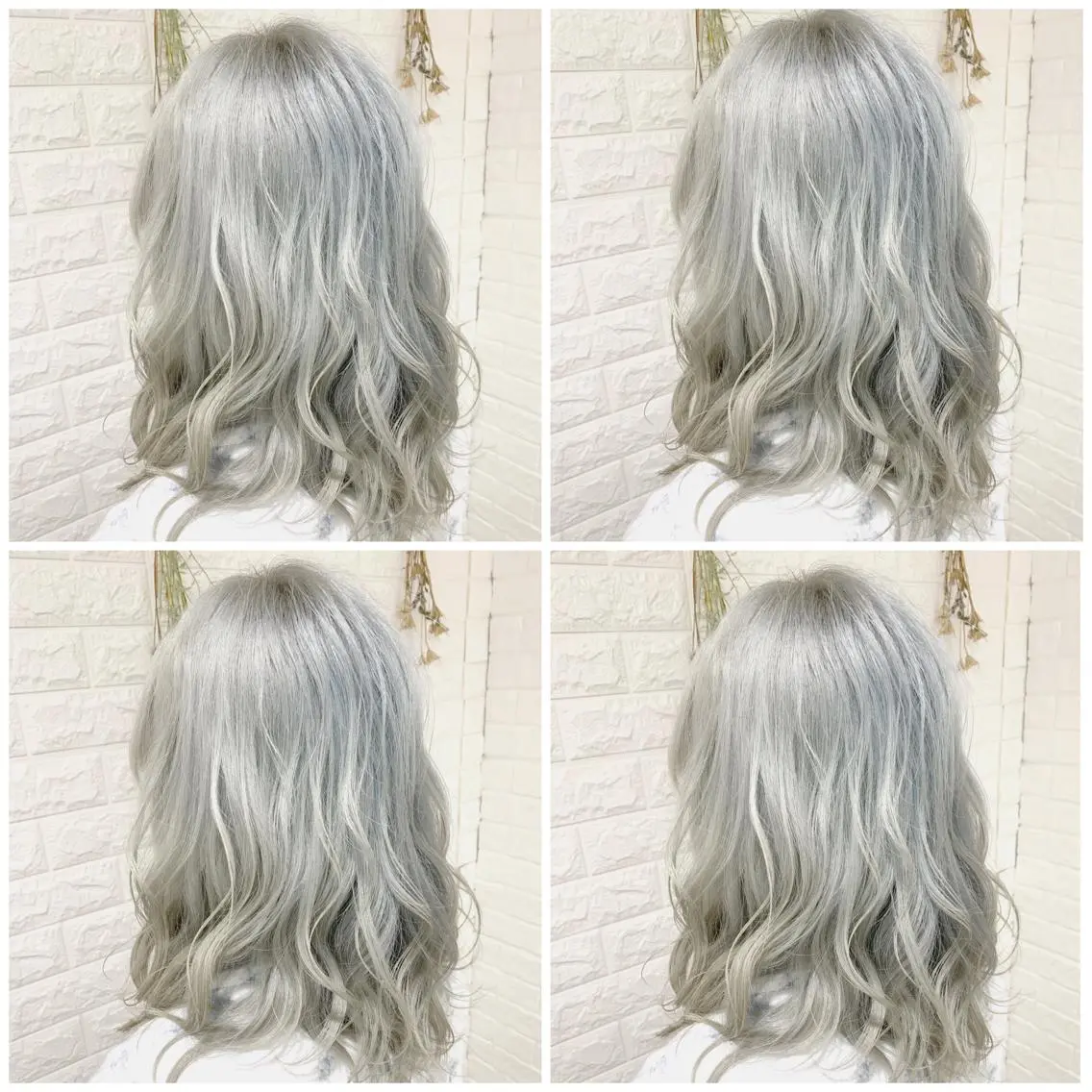 セミロング カラー ブリーチ ブルーカラー シルバー ヘアカラー トリートメント ハイトーン/ブリーチ 山崎 悠次のヘアスタイル