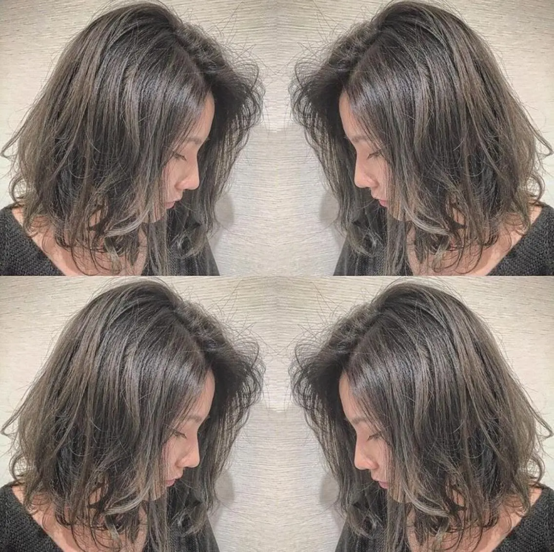 セミロング カラー ヘアアレンジ 白髪ぼかしハイライト 茗荷谷駅徒歩2分のヘアスタイル