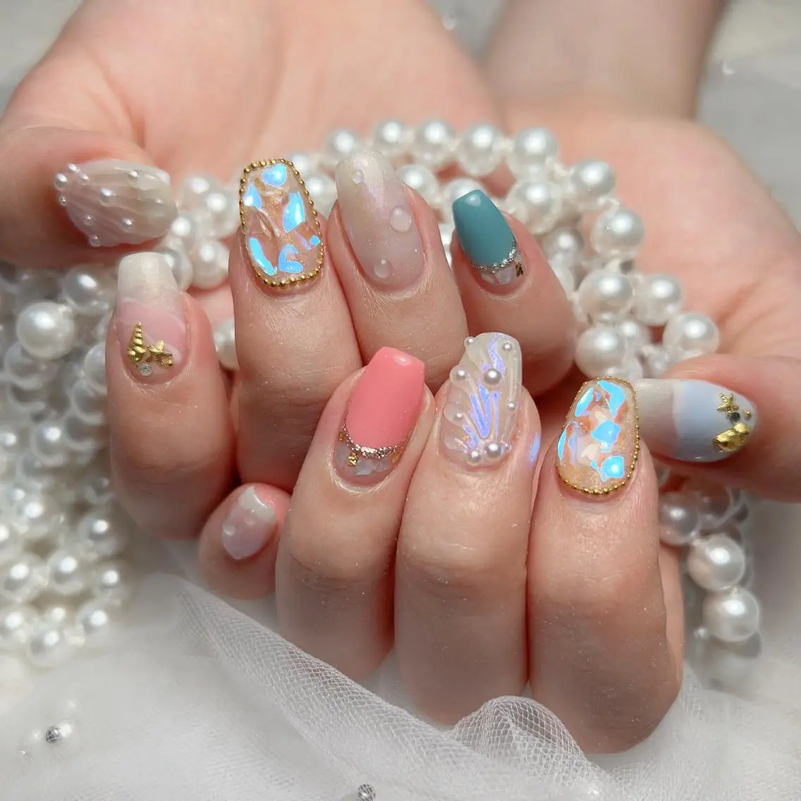 ネイル ハンドネイル M 🌷Nail 長さだし専門店のネイルデザイン
