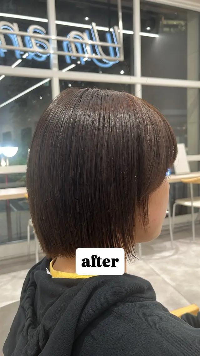 ショート パーマ 縮毛矯正 縮毛矯正 / 透明感カラー首藤大翔のヘアスタイル