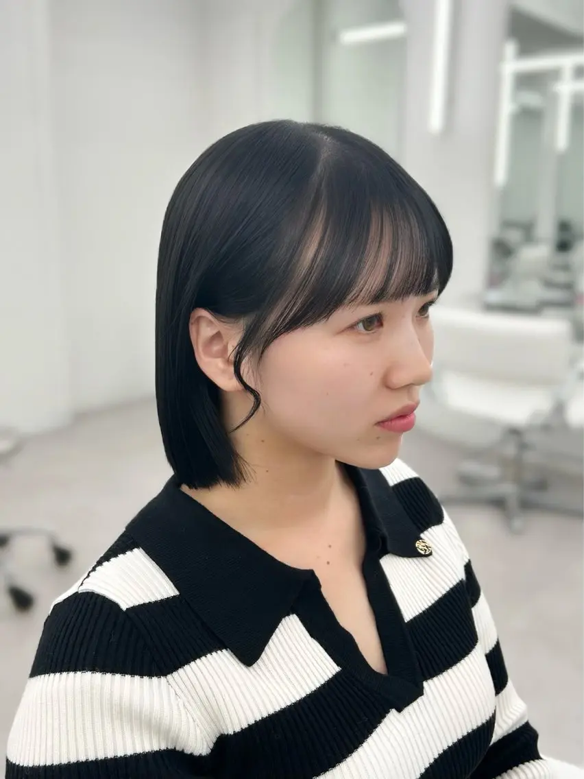 ミディアム レイヤーカット 小顔カット カット 韓国ヘア/顔周り ヘアセット/加藤優里のヘアスタイル