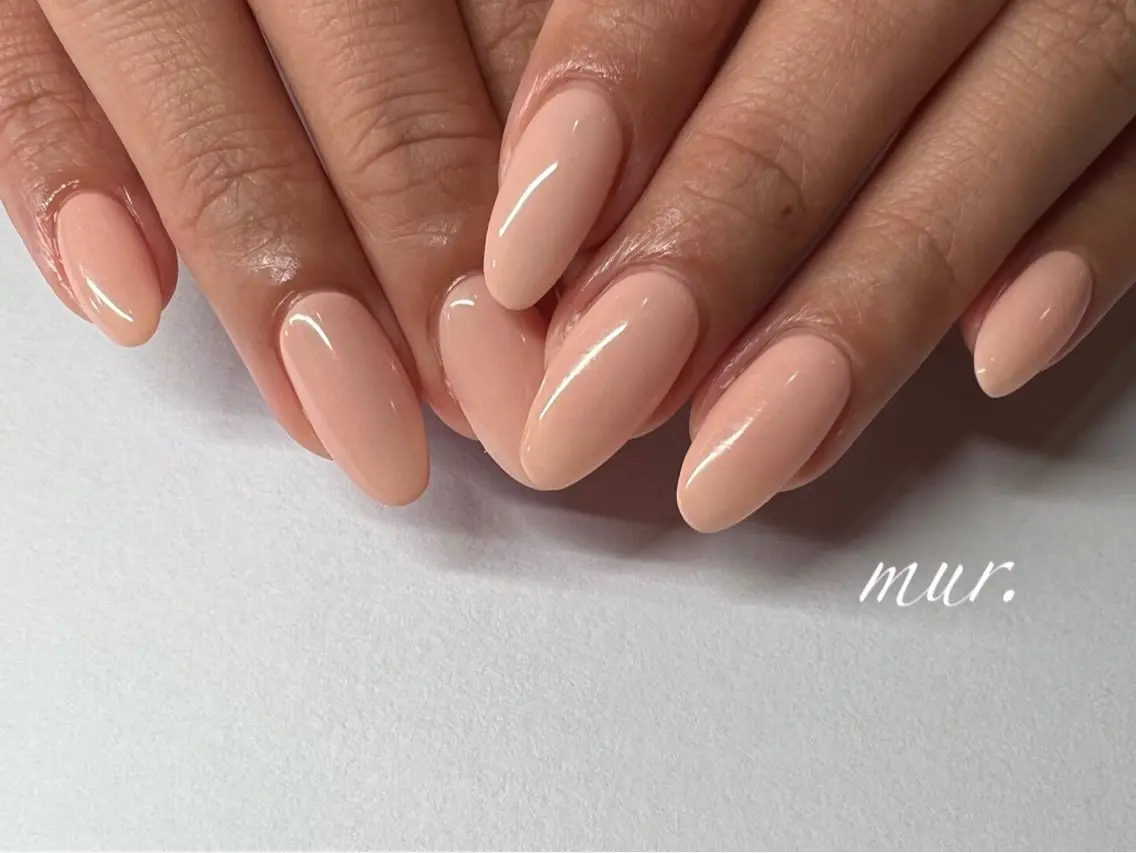 ネイル ジェルネイル ロングネイル オフィスネイル ワンカラーネイル ピンク nailsalon mur.のネイルデザイン