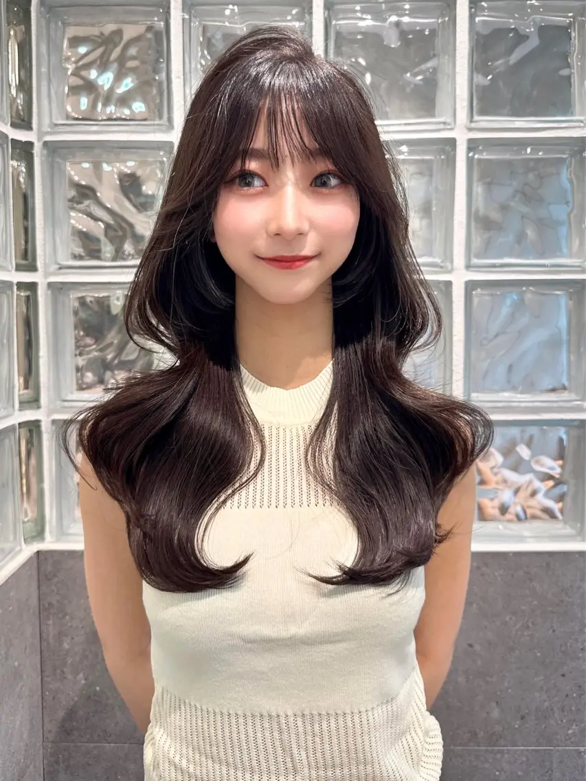 【ミニモ限定メニュー】韓国風カット+髪質改善生カラー+高濃度髪質改善TR🦋※韓国風以外も切れますの写真