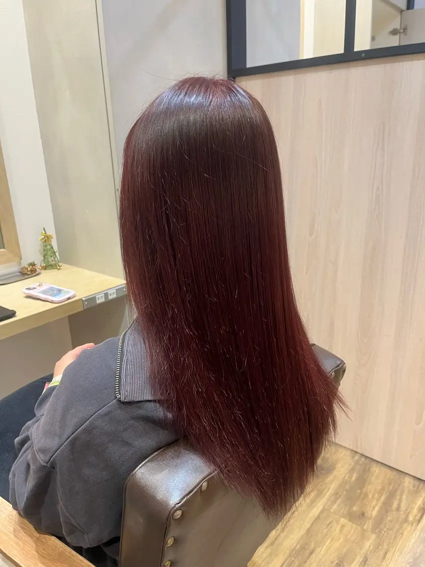 ロング カラー ブラウンカラー ピンクカラー ピンクブラウン ☁️艶カラー☁️田邉 栞璃のヘアスタイル