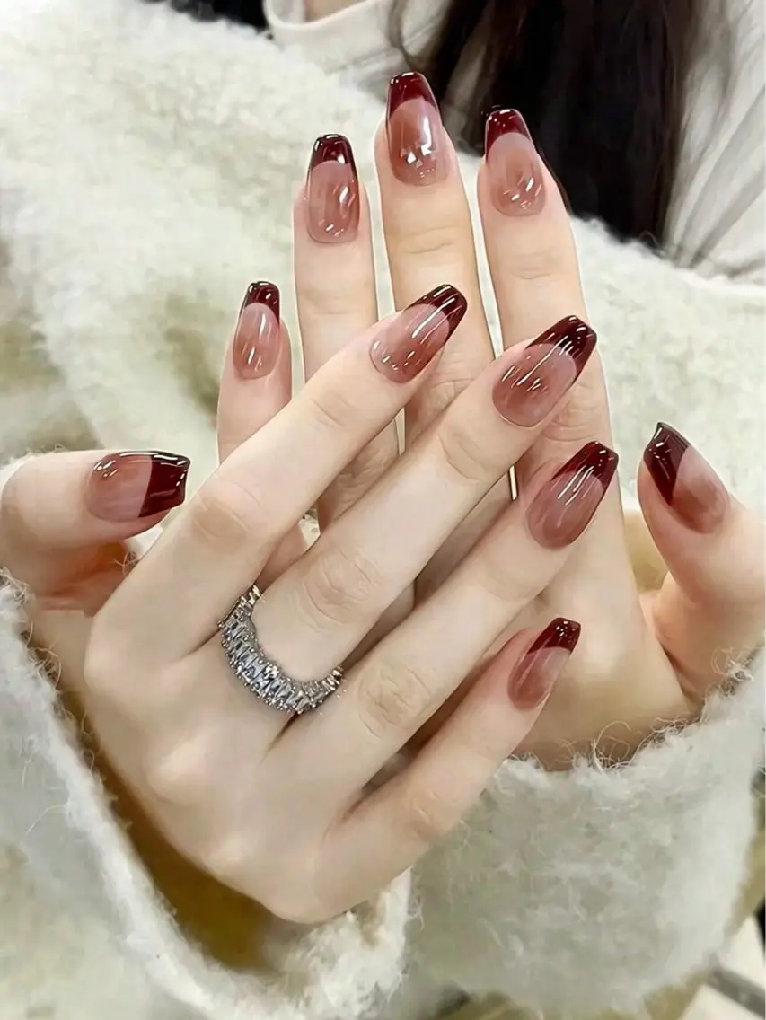 ネイル 長さ出し フレンチネイル グラデーション 卒業式 マグネットネイル ハンドネイル MIHANA NAILのネイルデザイン
