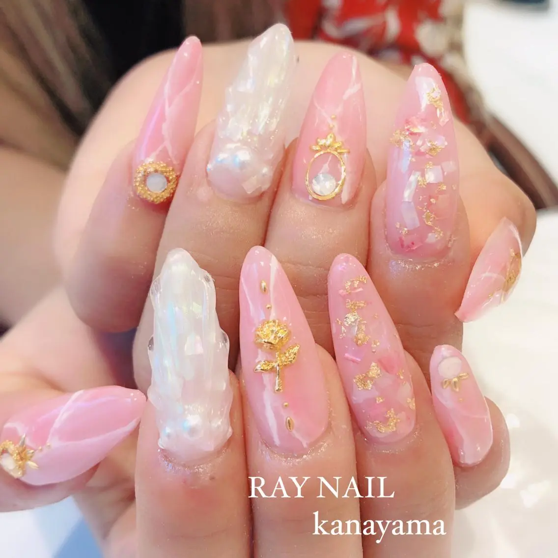 ネイル 大理石ネイル(マーブル) ハンドネイル Arowa 伊田のネイルデザイン