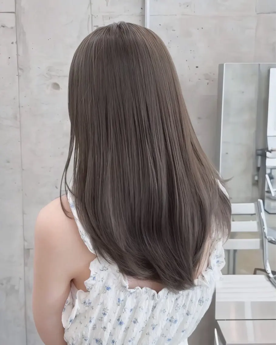 ロング カラー 透明感カラー グレージュ ミント カット ヘアカラー トリートメント 高橋大樹/グレー ジュ/ブリーチなしのヘアスタイル