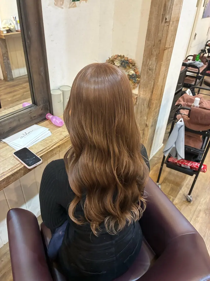 ロング ヘアカラー 阿部 翔一郎/暖色系カラーのヘアスタイル
