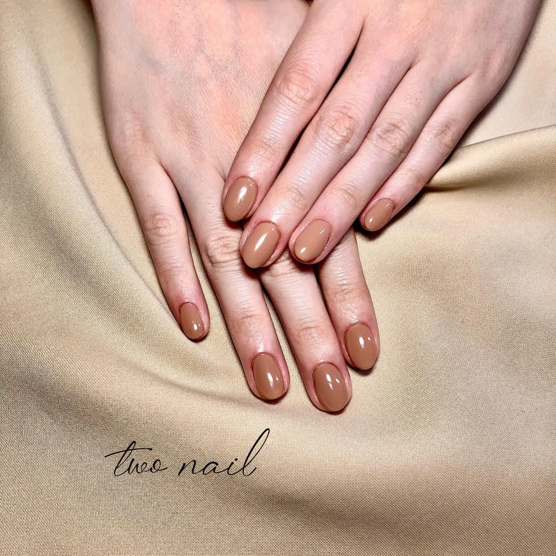 ネイル アートネイル ブラウン フットネイル ハート ニュアンスネイル ハンドネイル two nailのネイルデザイン