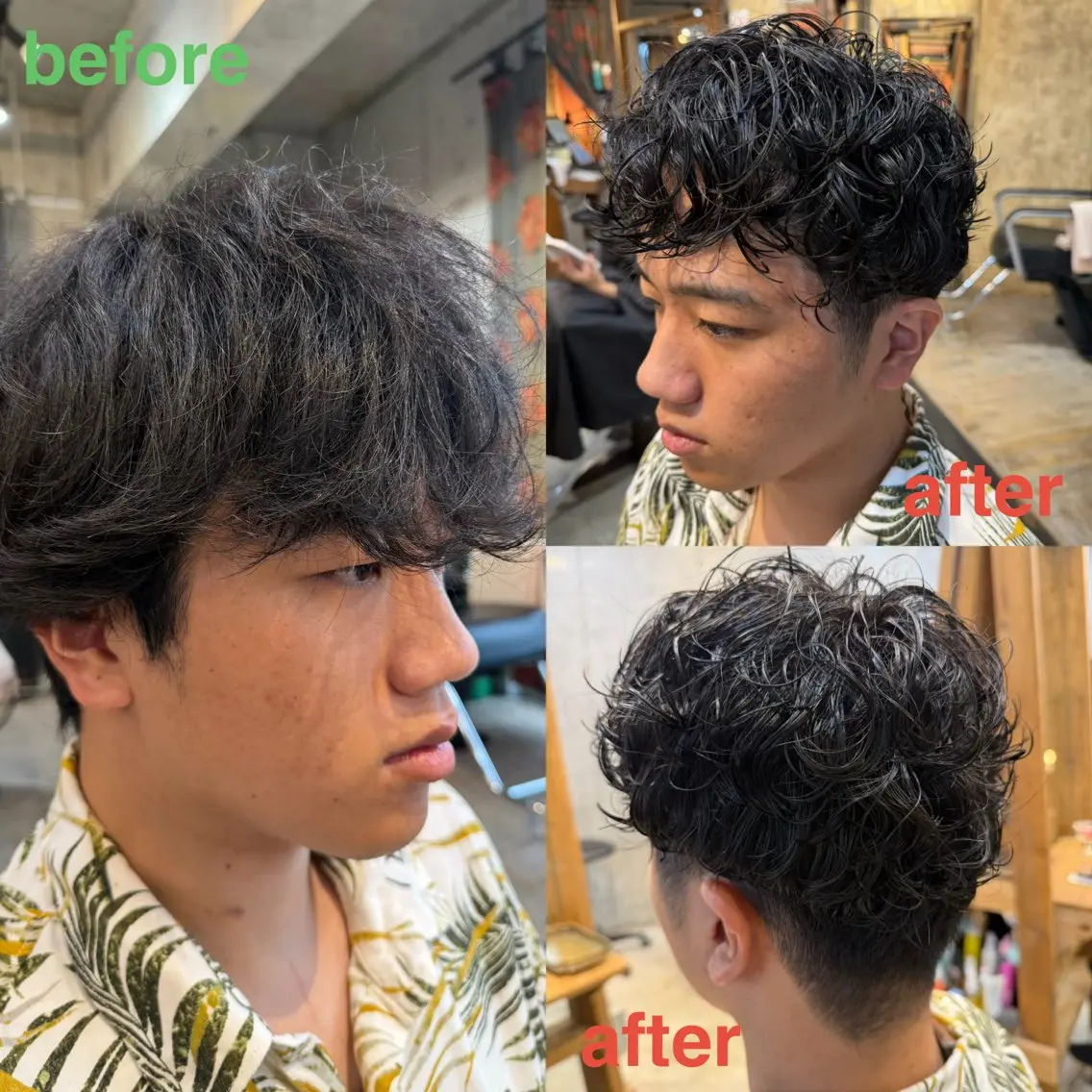 ショート パーマ ヘアアレンジ メンズ メンズパーマ ツーブロック 刈り上げ カット パーマ 🍀Ryosuke 🍀のヘアスタイル