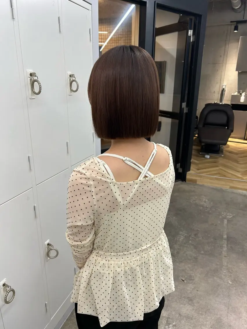 ミディアム ハルカ 透明感カラー 美髪縮毛矯正🥣のヘアスタイル