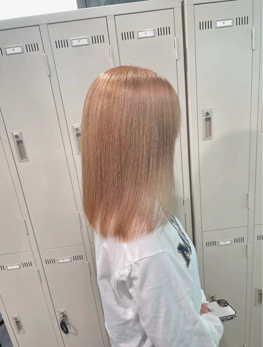 セミロング カラー ヘアカラー トリートメント ヘッドスパ ヘアセット ベージュカラー💖 やすひろのヘアスタイル