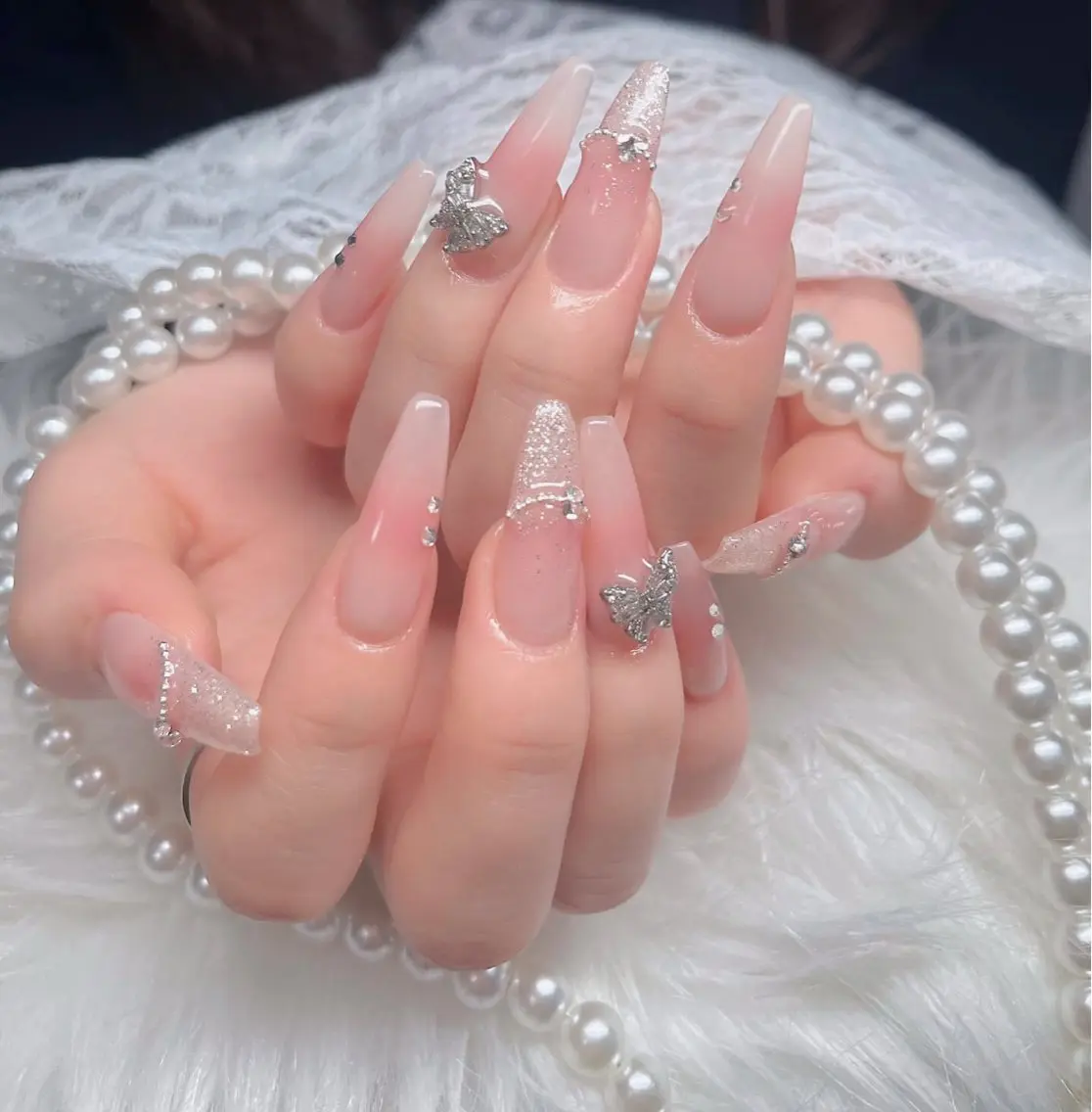ネイル アートネイル 成人式 ジェルネイル ニュアンスネイル 夏ネイル ハンドネイル neco H.babynailのネイルデザイン