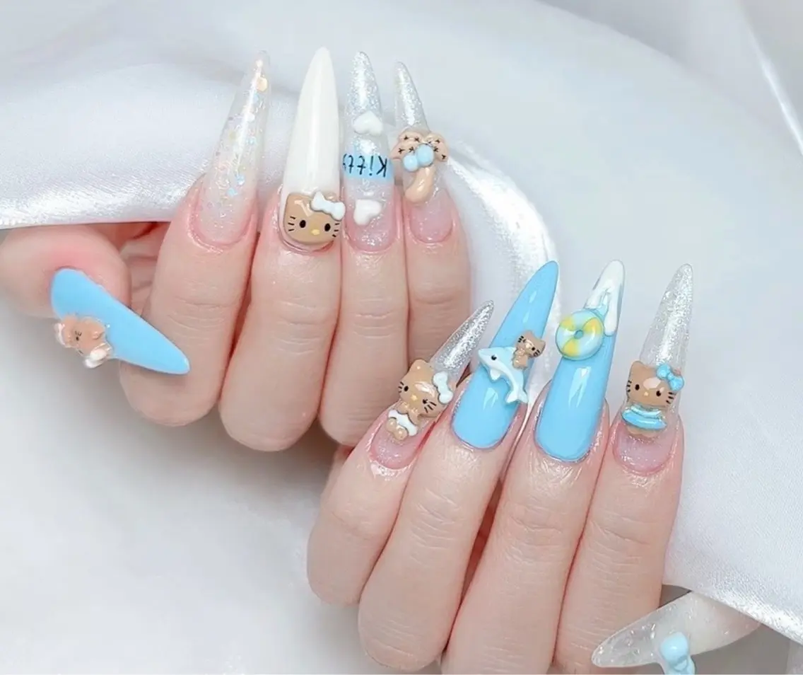 ロング ハンドネイル 長さだし専門店 Moominのネイルデザイン