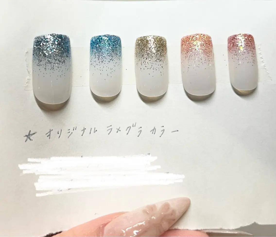 ネイル ラメ(グリッター) ラメグラデーション ハンドネイル Neolive_ RINKAのネイルデザイン