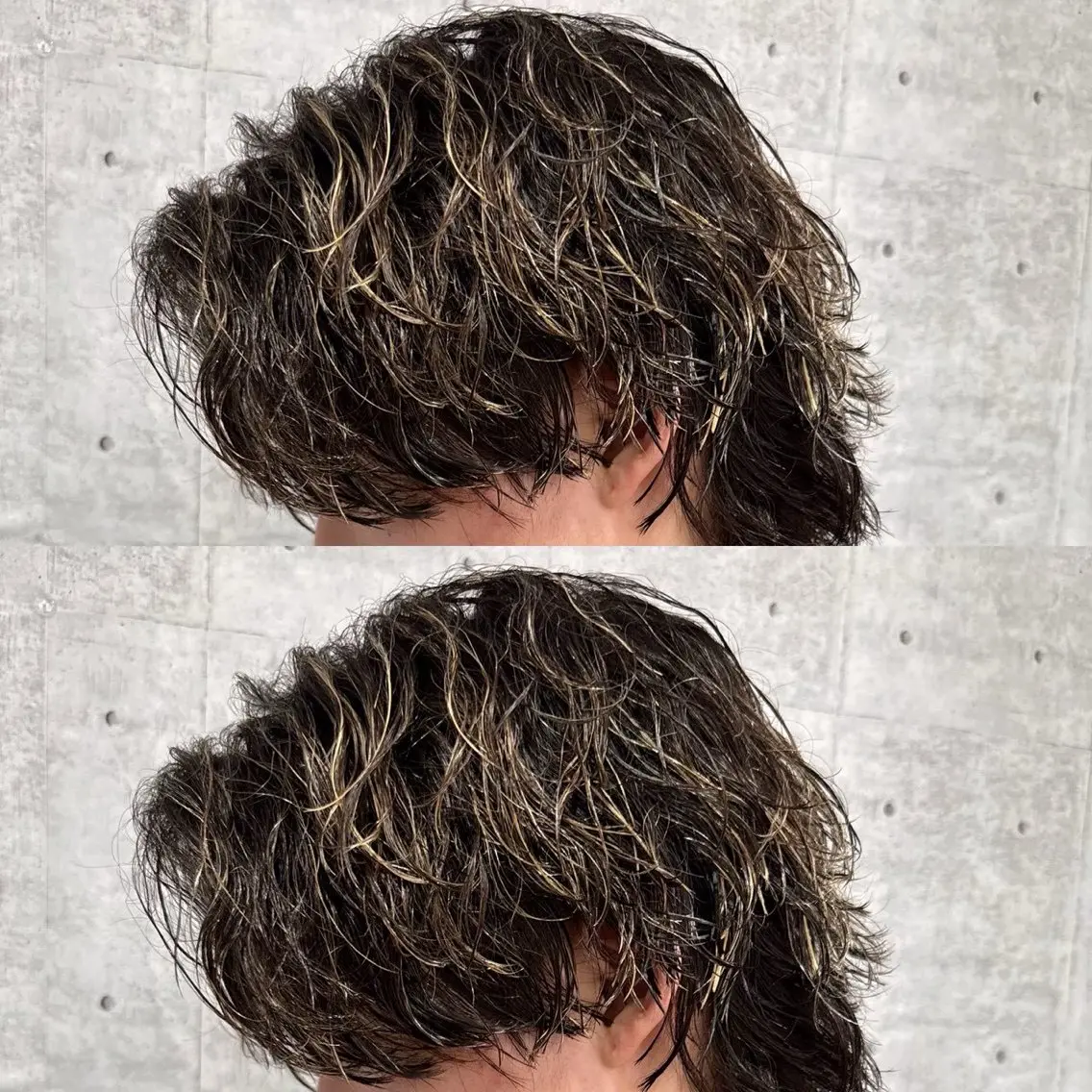 ショート カラー メンズ メンズハイライト ハイライトカラー ハイライト カット ヘアカラー メンズハイライト × perm Runoのヘアスタイル