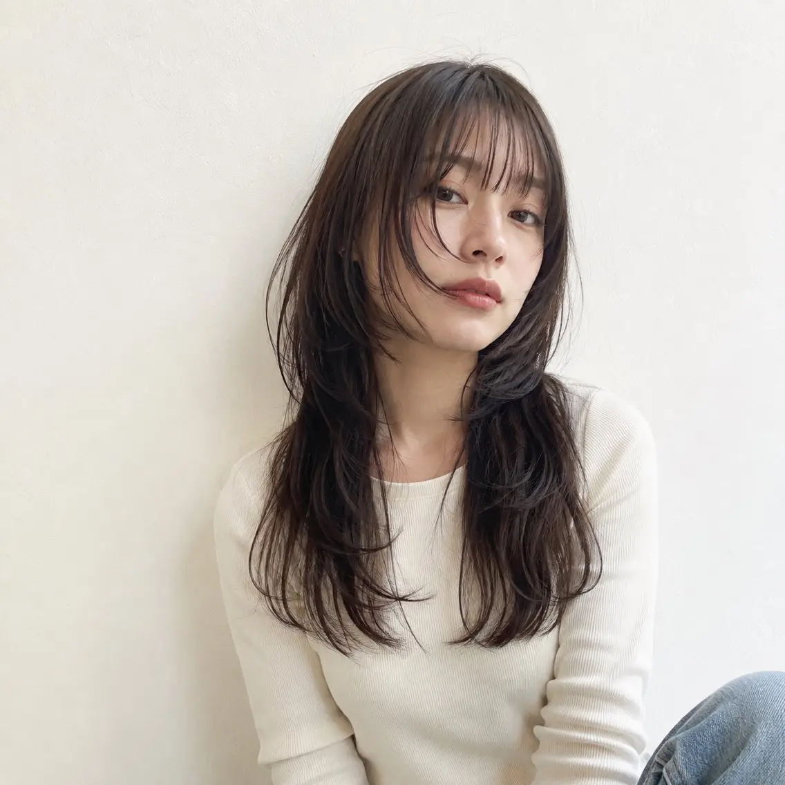 セミロング カラー パーマ ヘアアレンジ メンズ カット ヘアカラー トリートメント 🦋縮毛/レイヤ ー/透明感カラー🦋のヘアスタイル