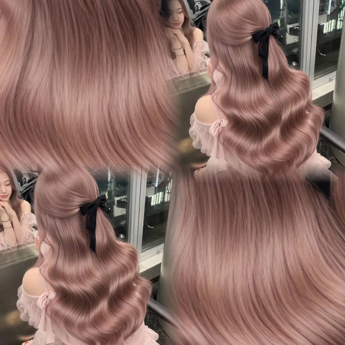 セミロング カラー ヘアアレンジ シールエクステ ベージュカラー 黒髪 ブリーチ ブロンド カット ヘアカラー ハイトーン特化💍 NØRN💍韓国のヘアスタイル