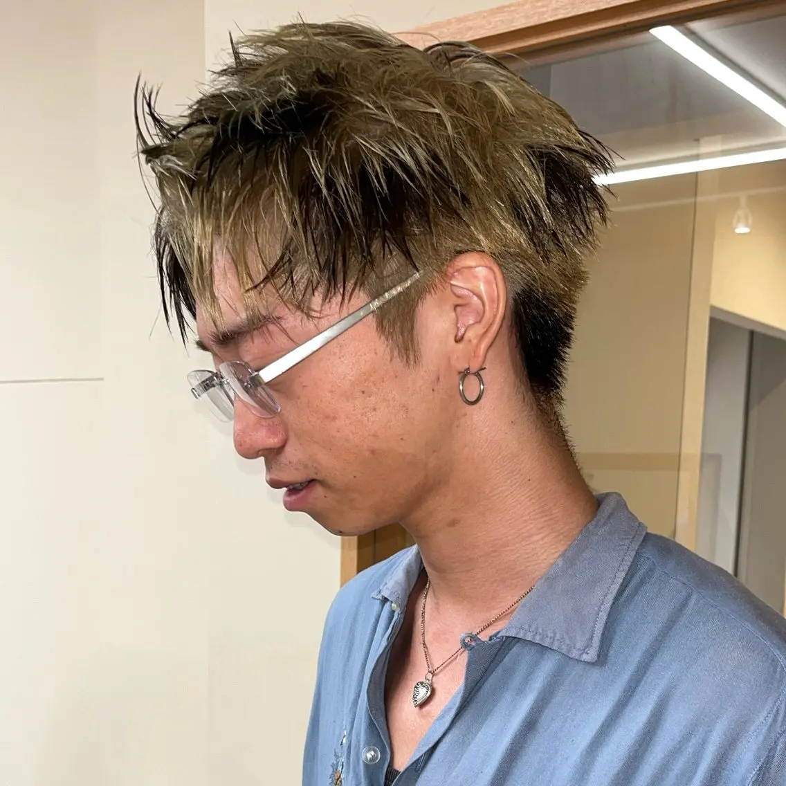 メンズ メンズブリーチ 、 ハルナのヘアスタイル