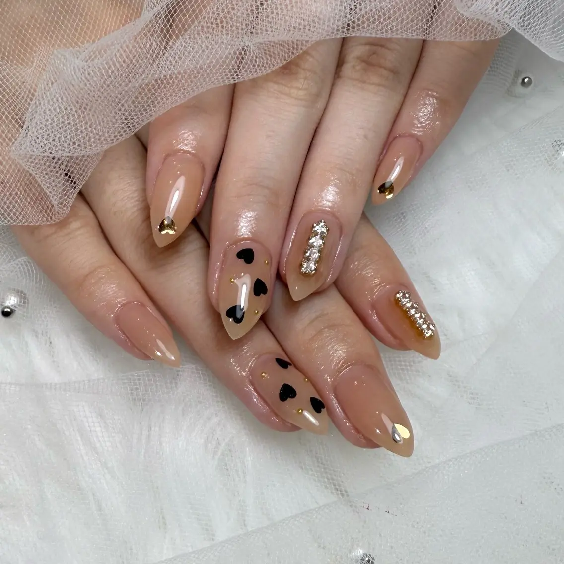 ネイル ドット ハート bonny nail みゆのネイルデザイン