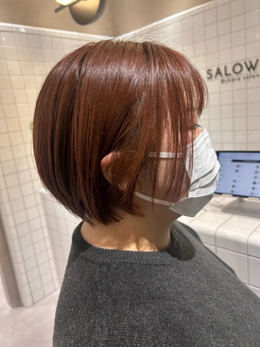 ショート カラー 丸みショート ショートヘア レイヤー/ボブ/ パーマ/HARUKAのヘアスタイル