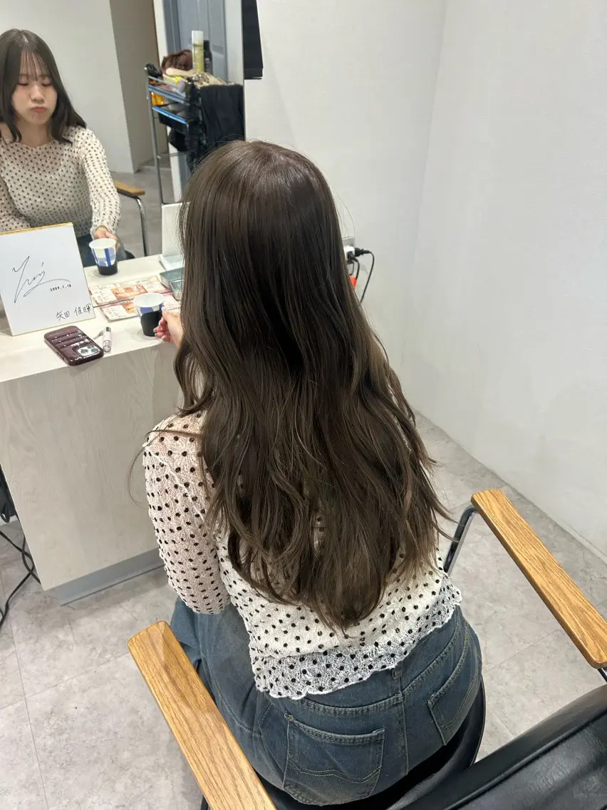 ロング カラー ヘアアレンジ ベージュカラー 透明感カラー ミント ミントベージュ ヘアカラー ボブ /ニュアンス/ satomi🧸💖のヘアスタイル