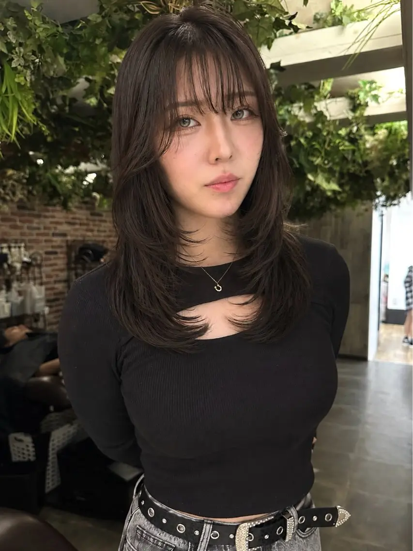 セミロング カット ヘアカラー 艶カラー/フェイス レイヤー/たむのヘアスタイル