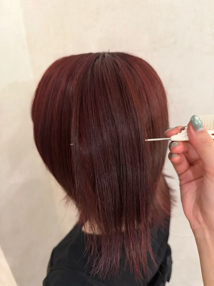 ミディアム カット ヘアカラー トリートメント 村岡 希蘭のヘアスタイル