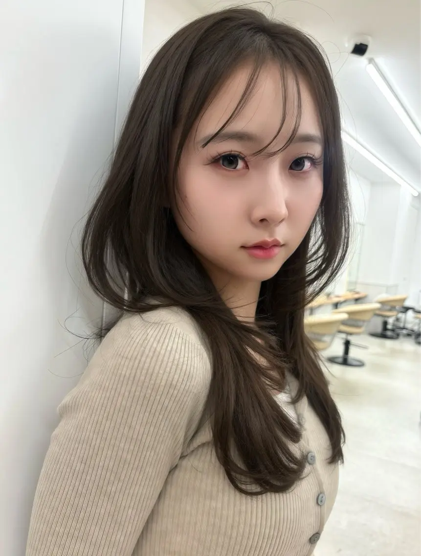 ロング 韓国風レイヤーカット 松葉翔のヘアスタイル