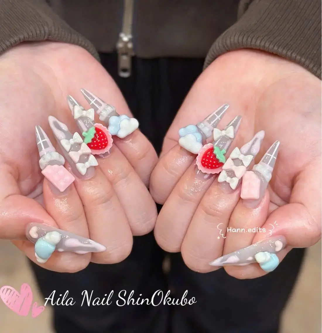 ロング 韓国風ヘア Aila Nail Shinokuboのネイルデザイン