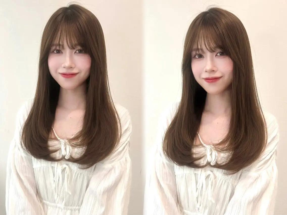 ロング カラー 透明感️🫧寒色系/ ヘアアレンジ🎀ゆなのヘアスタイル