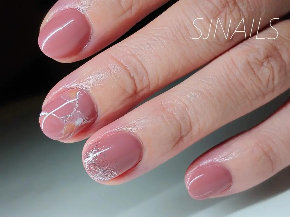 ネイル 大理石ネイル(マーブル) ワンカラーネイル シンプルネイル SJNAILS  GINZAのネイルデザイン