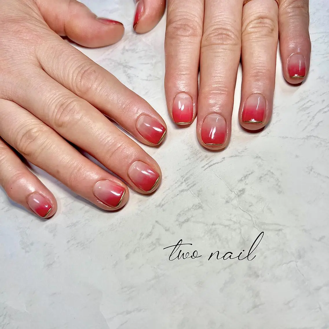ネイル アートネイル フットネイル ハート ニュアンスネイル ホワイト ハンドネイル two nailのネイルデザイン