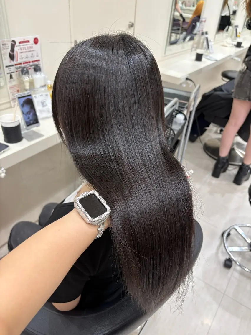 ミディアム カラー ヘアアレンジ ヘアカラー 💟RINNA 艶カラー💟のヘアスタイル