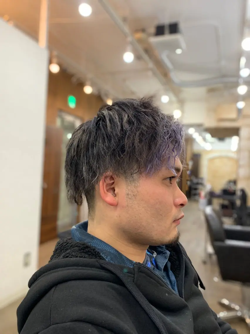ショート カラー パーマ メンズ チバ ヒロトのヘアスタイル