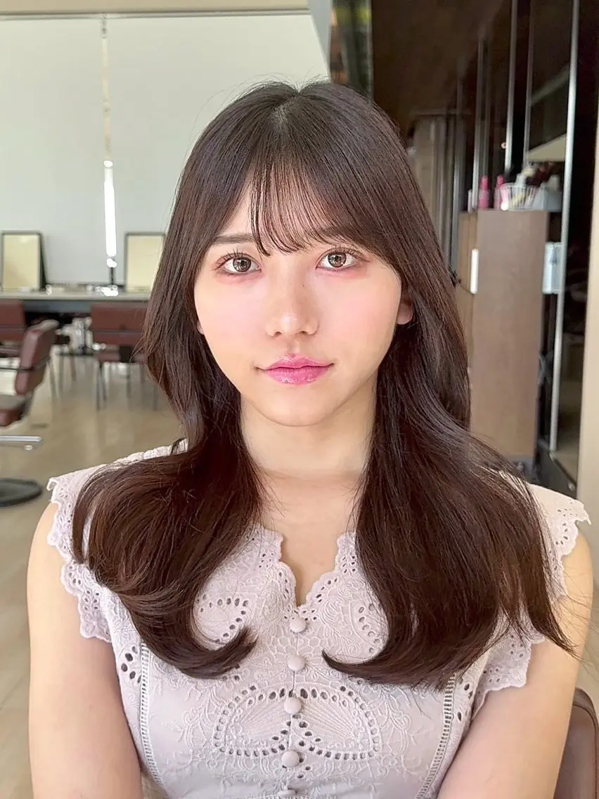ミディアム カラー ヘアアレンジ カット ヘアカラー トリートメント 顔周り&ミディアム 特化/池袋/kokiのヘアスタイル